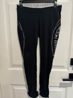 BETTER BODIES Black Leggings with Silver Logo Trim
